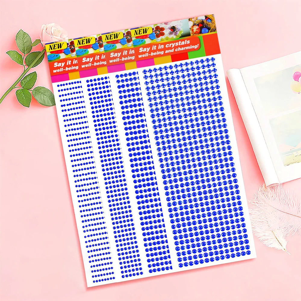 1040/900/504St Acryl Bohrer DIY Kristall Strass Selbstklebende Aufkleber für Telefonhüllen, Karten und Handwerk