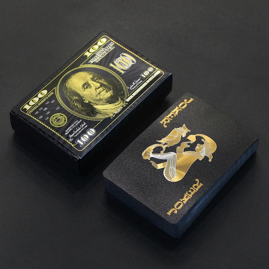 55PCS Gold Foil Spielkarten – 24K Gold Plastic Poker Set, wasserdicht & langlebige magische Spielkarten