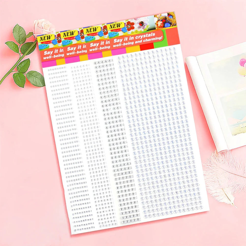 1040/900/504St Acryl Bohrer DIY Kristall Strass Selbstklebende Aufkleber für Telefonhüllen, Karten und Handwerk