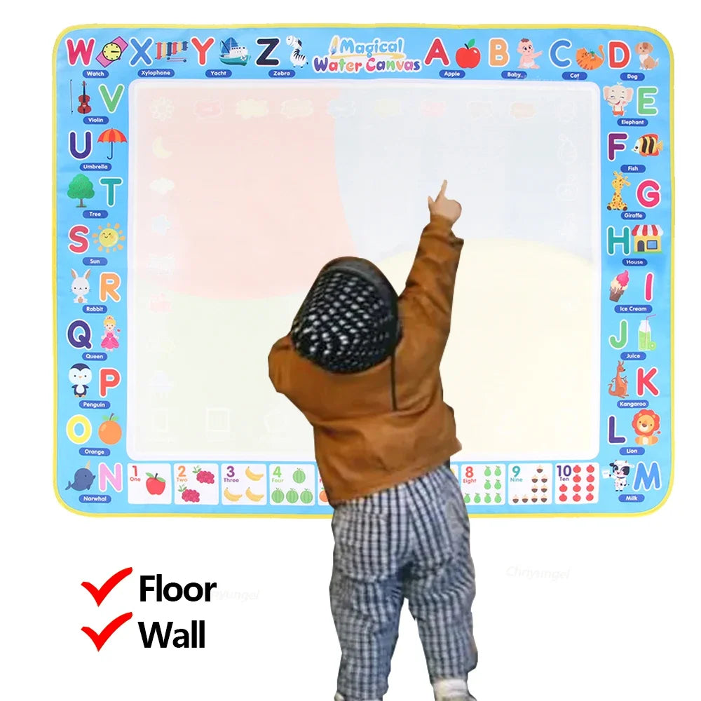 100x80CM Montessori Magic Drawing Board – wiederverwendbare Wasser-Doodle-Matte für Kinder pädagogische Kunst & Pen Control Training