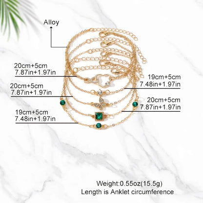 5pcs Vintage Strass Armband Set – Infinity & Geometrische Designs, Modeschmuck für Frauen, perfektes Geschenk & Freizeitbekleidung