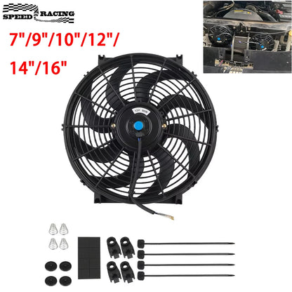 Universal 7/9/10/12/14/16 Zoll 12V 80W Auto-Radiator Kühlung Lüfter Blade – elektrische Klimaanlage Lüfter Kit 2100RPM