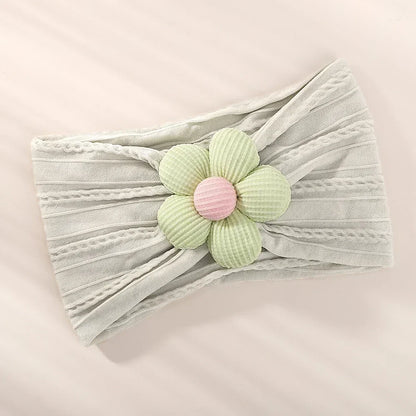 1PC Baby Nylon Kopftuch – Handgemachtes Blumen Stirnband für neugeborene Mädchen, Kleinkind elastisches Haar Turban