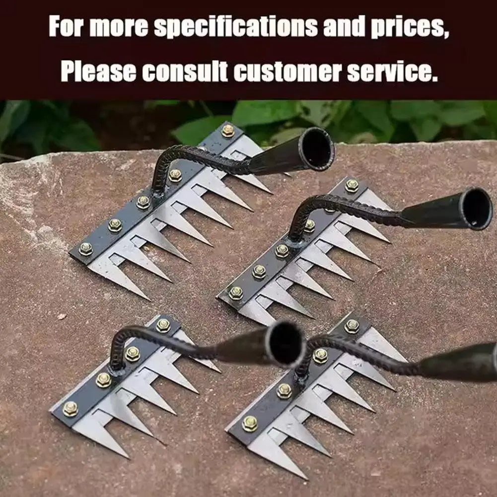 Carbon Steel Garden Weeding Rake – 5/6/7/8 Teeth Soil Loosening & Weed Removal Tool für Bauernhof, Garten & Landschaftsbau