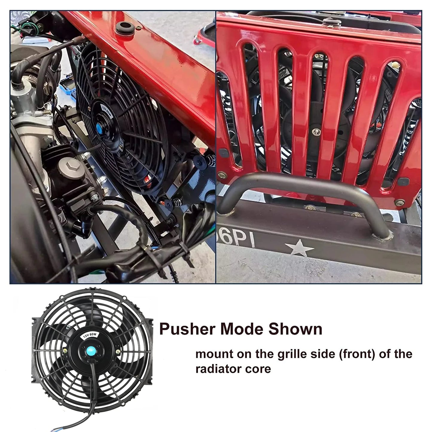 Universal 7/9/10/12/14/16 Zoll 12V 80W Auto-Radiator Kühlung Lüfter Blade – elektrische Klimaanlage Lüfter Kit 2100RPM