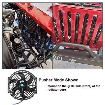 Universal 7/9/10/12/14/16 Zoll 12V 80W Auto-Radiator Kühlung Lüfter Blade – elektrische Klimaanlage Lüfter Kit 2100RPM