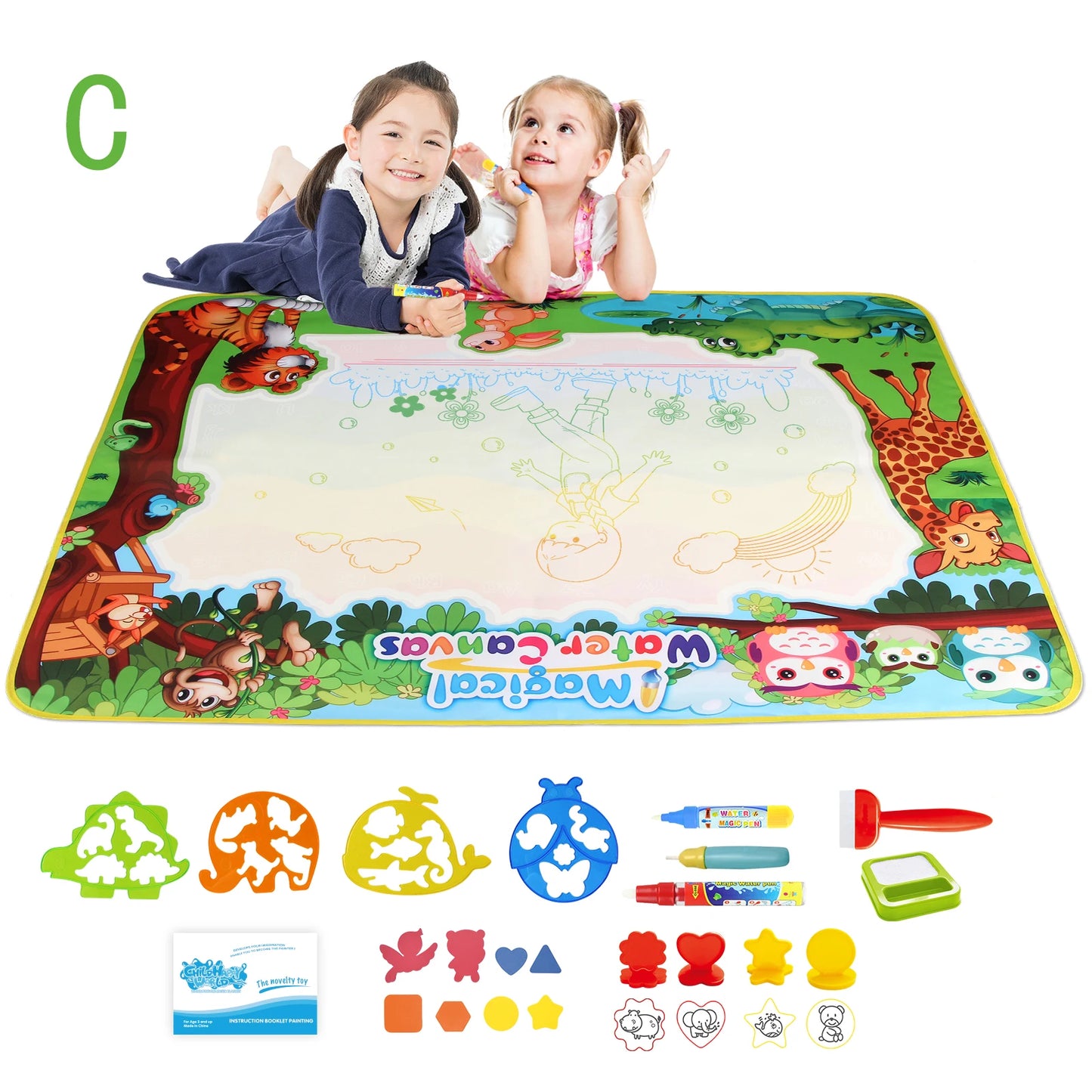 100x80CM Magic Water Drawing Mat – wiederverwendbare Doodle Board Montessori Lernspielzeug für Kinder