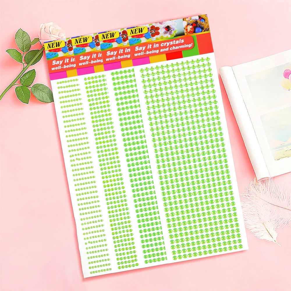 1040/900/504St Acryl Bohrer DIY Kristall Strass Selbstklebende Aufkleber für Telefonhüllen, Karten und Handwerk