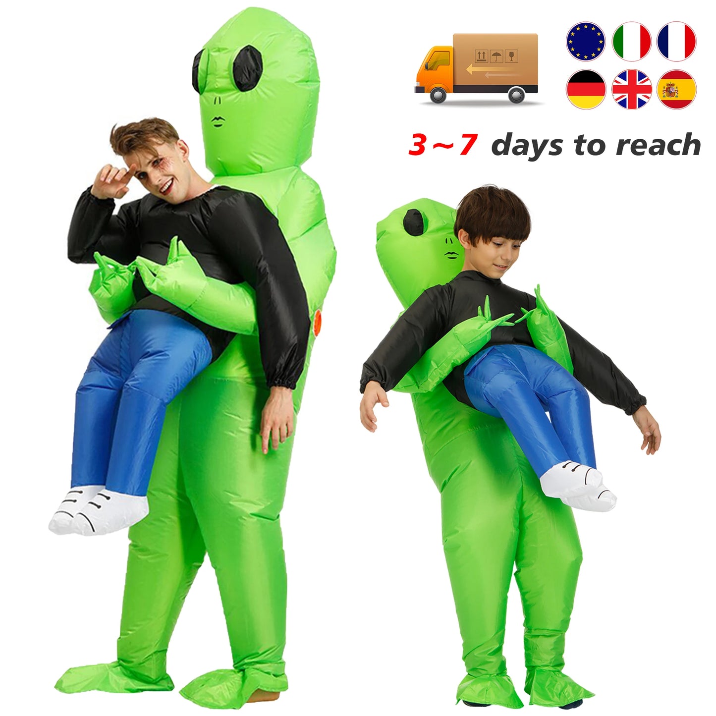 ET-Aliens Aufblasbares Kostüm – Scary Monster Cosplay für Erwachsene & Kinder, Halloween, Weihnachten, Thanksgiving, Party, Festival Kostüm