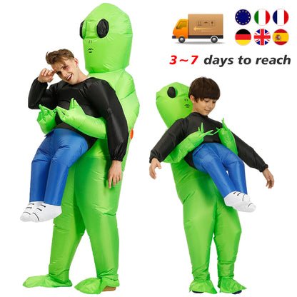 ET-Aliens Aufblasbares Kostüm – Scary Monster Cosplay für Erwachsene & Kinder, Halloween, Weihnachten, Thanksgiving, Party, Festival Kostüm