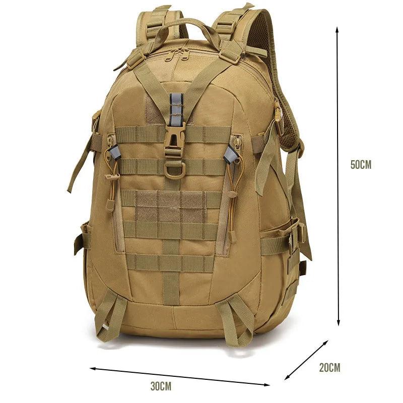 40L Taktischer Reflektiver Rucksack – Militärischer Molle Outdoor Rucksack, Wandern, Camping, Jagd & Reisetasche