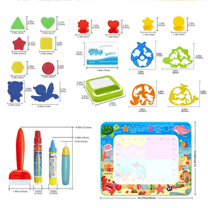 100x80CM Magic Water Drawing Mat – wiederverwendbare Doodle Board Montessori Lernspielzeug für Kinder