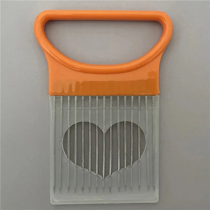 304 Stainless Steel Onion Slicer Holder – Vegetable Cutting Fork & Food Slicing Guide for Onions, Tomatoes, Potatoes & Meat