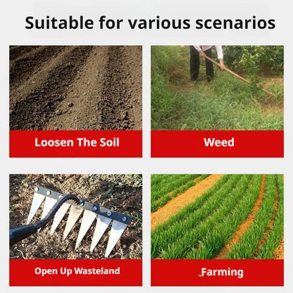 Carbon Steel Garden Weeding Rake – 5/6/7/8 Teeth Soil Loosening & Weed Removal Tool für Bauernhof, Garten & Landschaftsbau