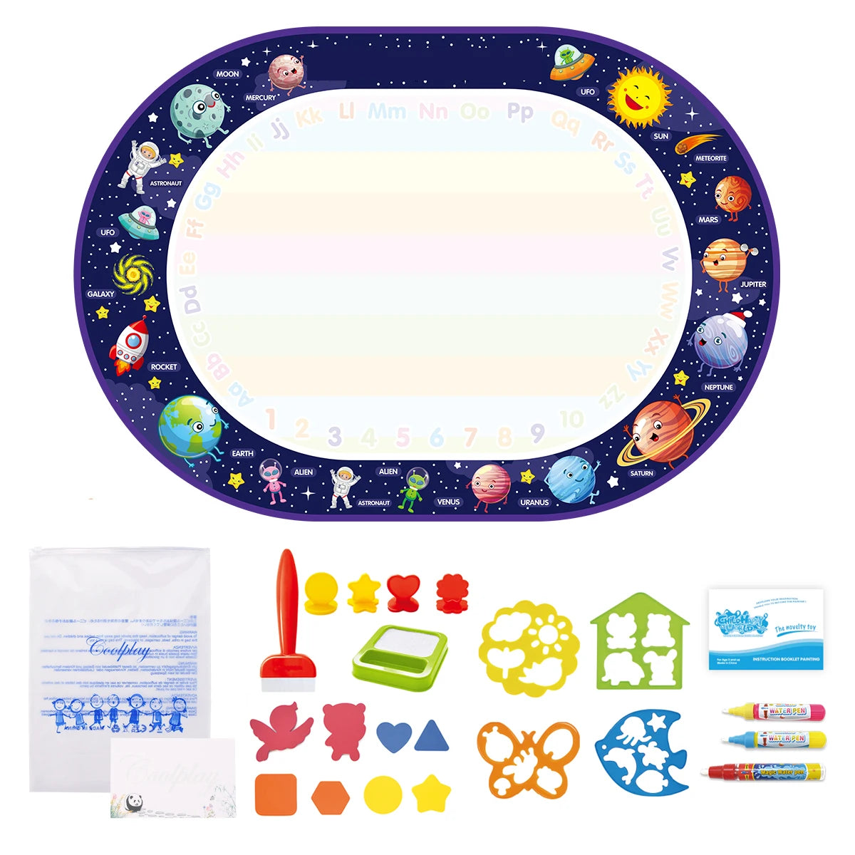 100x80CM Magic Water Drawing Mat – wiederverwendbare Doodle Board Montessori Lernspielzeug für Kinder