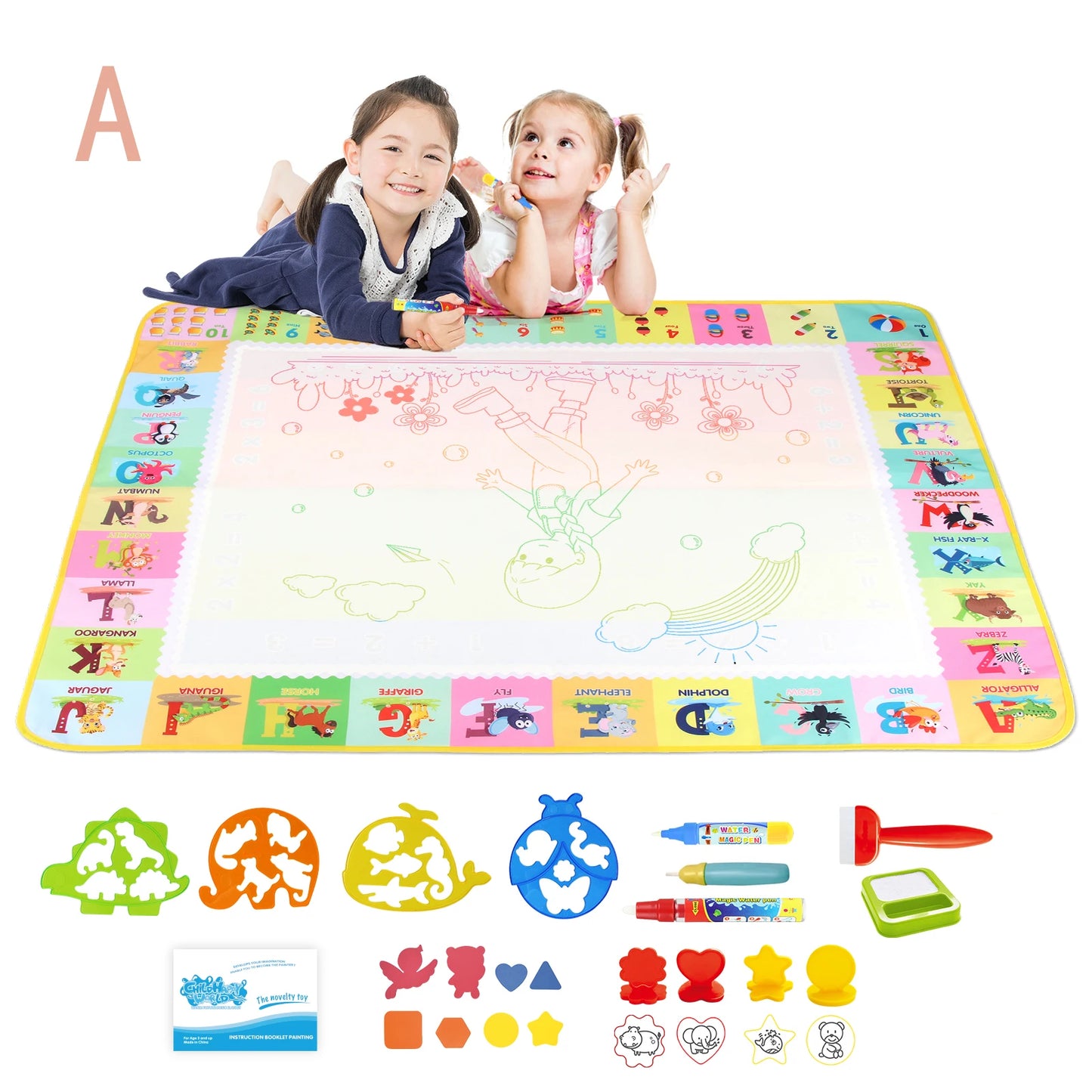 100x80CM Magic Water Drawing Mat – wiederverwendbare Doodle Board Montessori Lernspielzeug für Kinder
