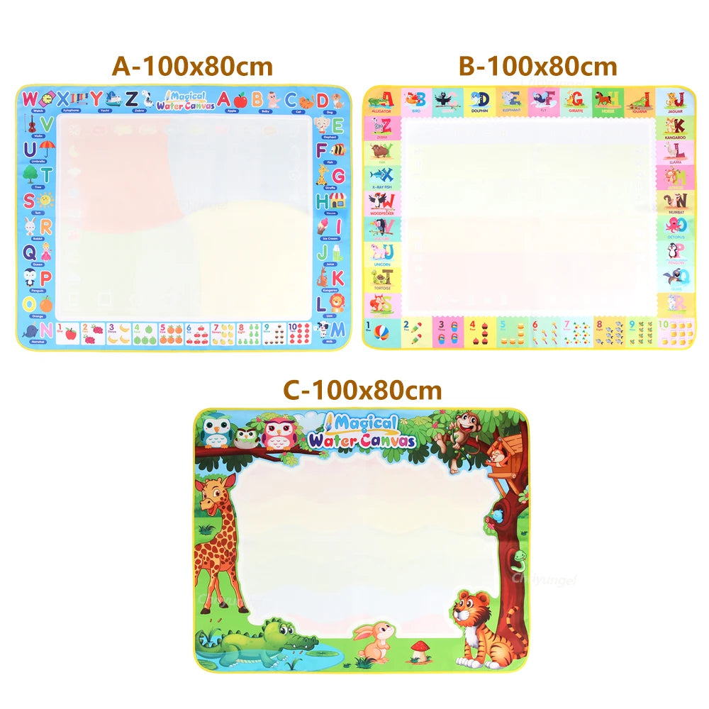 100x80CM Montessori Magic Drawing Board – wiederverwendbare Wasser-Doodle-Matte für Kinder pädagogische Kunst & Pen Control Training