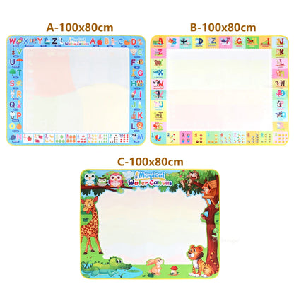 100x80CM Montessori Magic Drawing Board – wiederverwendbare Wasser-Doodle-Matte für Kinder pädagogische Kunst & Pen Control Training
