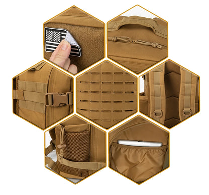 25L Taktischer Rucksack – Outdoor MOLLE Rucksack für Fitness, Wandern & EDC