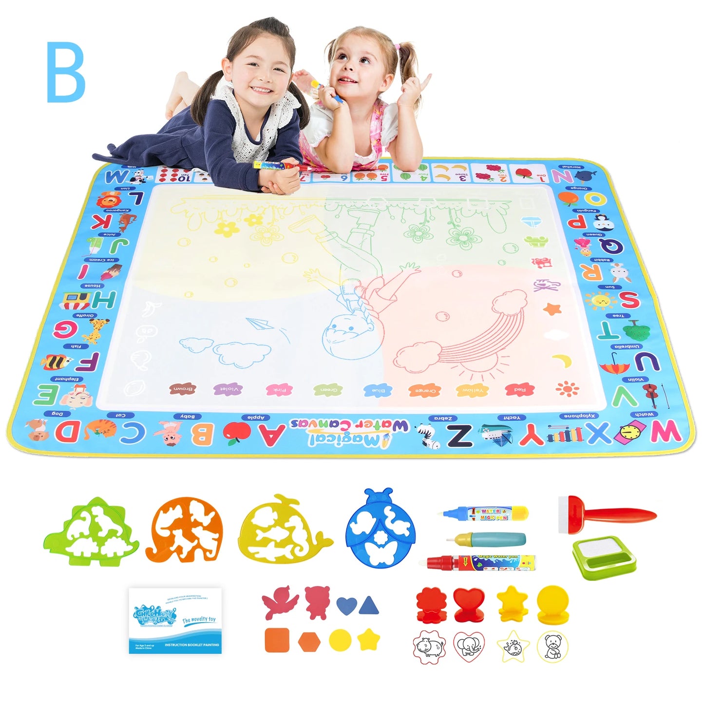 100x80CM Magic Water Drawing Mat – wiederverwendbare Doodle Board Montessori Lernspielzeug für Kinder