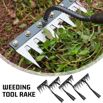 Carbon Steel Garden Weeding Rake – 5/6/7/8 Teeth Soil Loosening & Weed Removal Tool für Bauernhof, Garten & Landschaftsbau