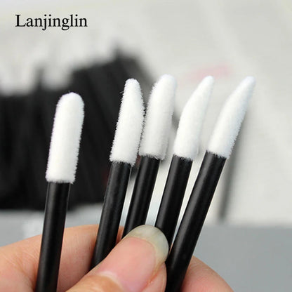 Lanjinglin 5/50 Stk Einweg-Lippenbürste Make-up-Bürsten – Lippenstift Applikator Stäbe & Wimpern Verlängerung Werkzeug, Professionelle Schönheit Zubehör