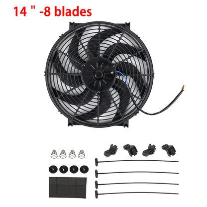 Universal 7/9/10/12/14/16 Zoll 12V 80W Auto-Radiator Kühlung Lüfter Blade – elektrische Klimaanlage Lüfter Kit 2100RPM