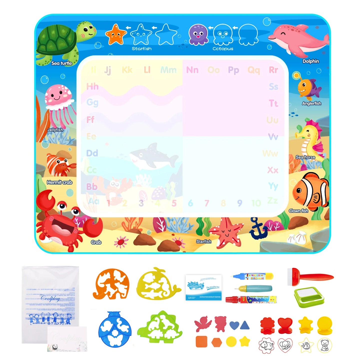 100x80CM Magic Water Drawing Mat – wiederverwendbare Doodle Board Montessori Lernspielzeug für Kinder