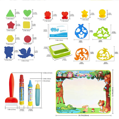 100x80CM Magic Water Drawing Mat – wiederverwendbare Doodle Board Montessori Lernspielzeug für Kinder