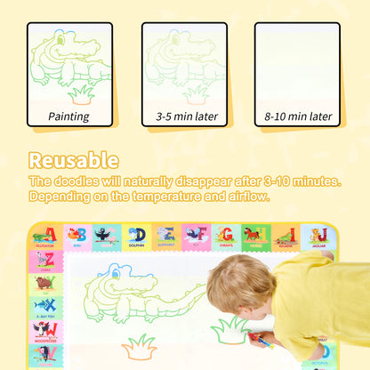 100x80CM Magic Water Drawing Mat – wiederverwendbare Doodle Board Montessori Lernspielzeug für Kinder