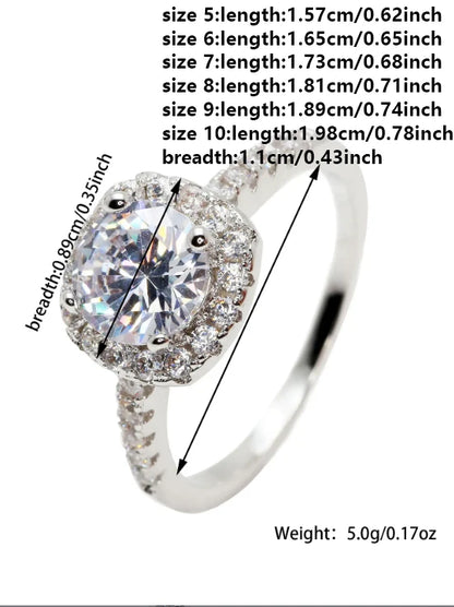 Moonso Luxus Kissen Silber Farbe Engagement Ring für Frauen – elegante Zircon Designer Schmuck Geschenk R5604