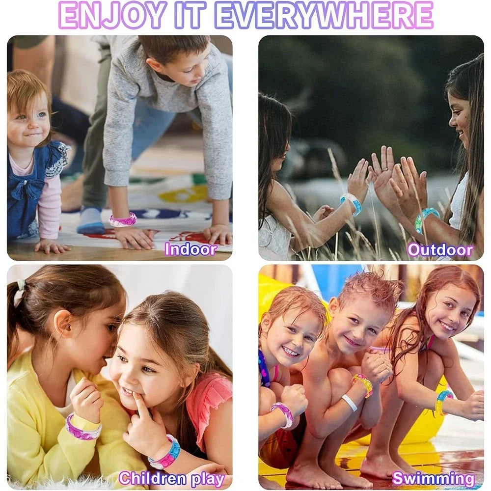 12/24/36PCS Silicone Colorful Bubble Wristband – Kids Party Favors, Birthday Gifts, Wedding Souvenirs, Carnival & Holiday Bracelets