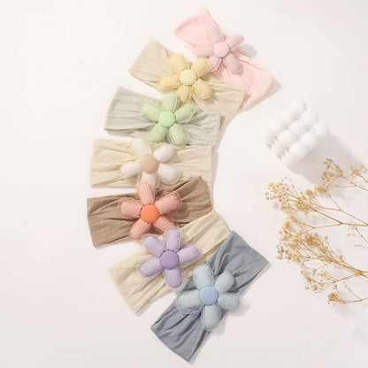 1PC Baby Nylon Kopftuch – Handgemachtes Blumen Stirnband für neugeborene Mädchen, Kleinkind elastisches Haar Turban