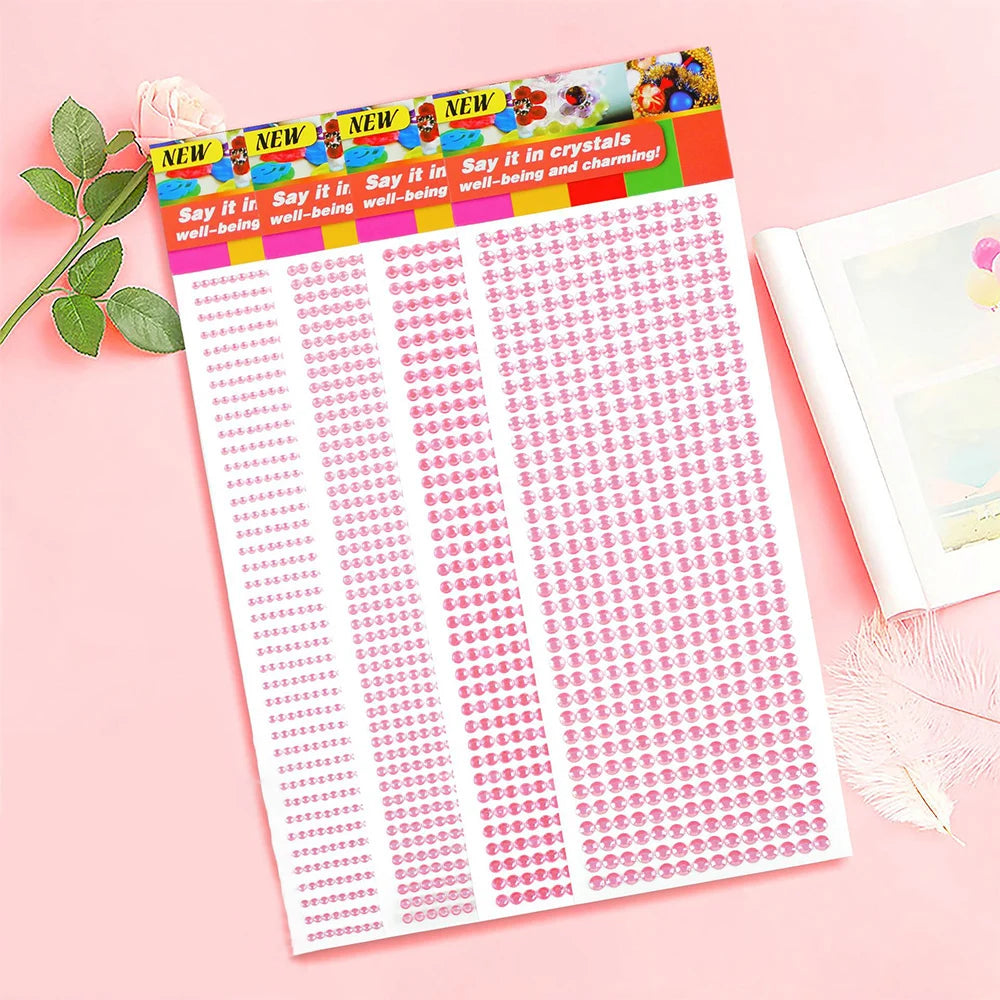 1040/900/504St Acryl Bohrer DIY Kristall Strass Selbstklebende Aufkleber für Telefonhüllen, Karten und Handwerk