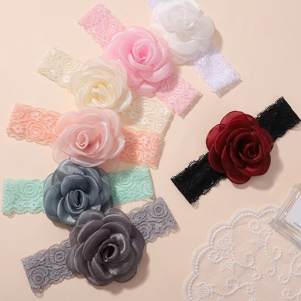 1PC Baby Nylon Kopftuch – Handgemachtes Blumen Stirnband für neugeborene Mädchen, Kleinkind elastisches Haar Turban