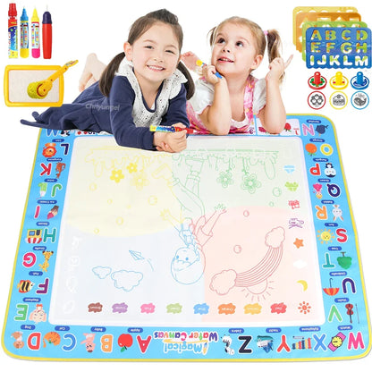 100x80CM Montessori Magic Drawing Board – wiederverwendbare Wasser-Doodle-Matte für Kinder pädagogische Kunst & Pen Control Training
