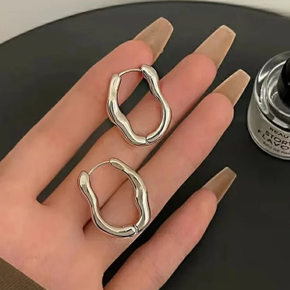 Unregelmäßige geometrische Ohrringe für Frauen – trendy Personalisierte Hoop Ohrringe, einfache und elegante Modeschmuck