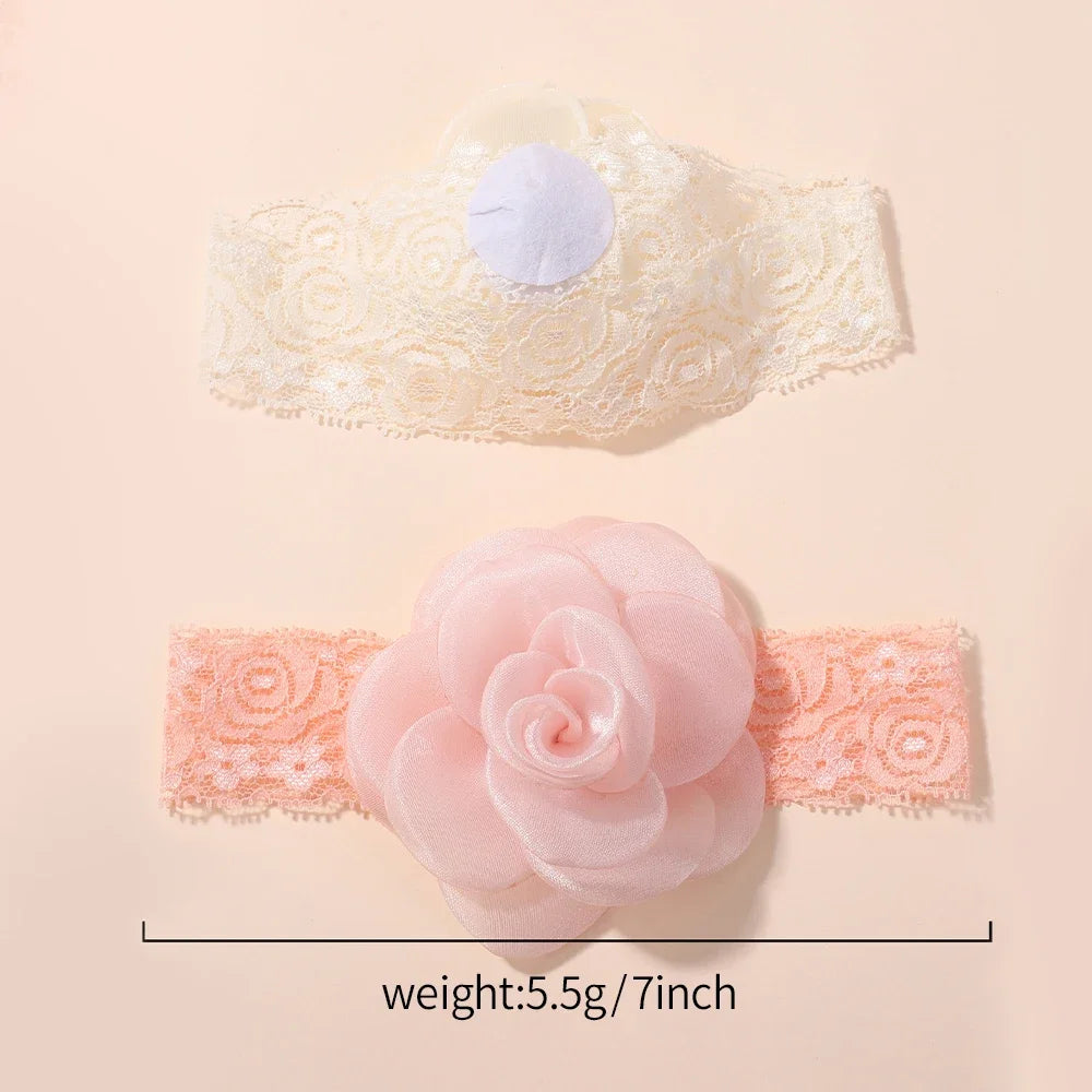 1PC Baby Nylon Kopftuch – Handgemachtes Blumen Stirnband für neugeborene Mädchen, Kleinkind elastisches Haar Turban