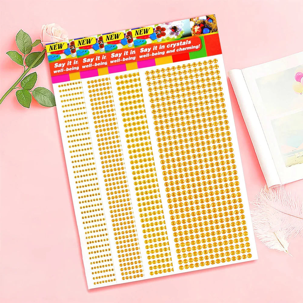 1040/900/504St Acryl Bohrer DIY Kristall Strass Selbstklebende Aufkleber für Telefonhüllen, Karten und Handwerk