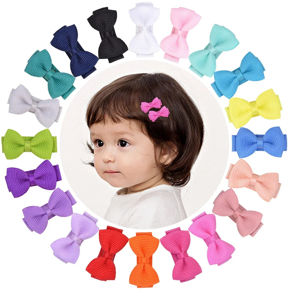 1.2 Zoll Mini Haarbögen mit Clip – Solid Colors Hairgrips für Kids & Baby Girl