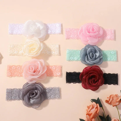 1PC Baby Nylon Kopftuch – Handgemachtes Blumen Stirnband für neugeborene Mädchen, Kleinkind elastisches Haar Turban