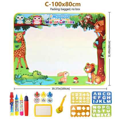 100x80CM Montessori Magic Drawing Board – wiederverwendbare Wasser-Doodle-Matte für Kinder pädagogische Kunst & Pen Control Training