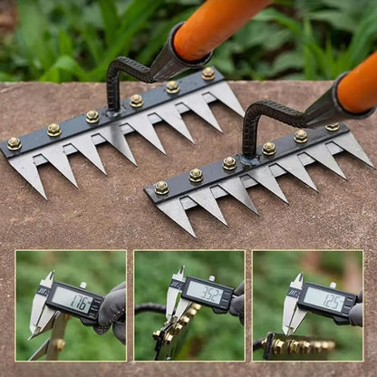Carbon Steel Garden Weeding Rake – 5/6/7/8 Teeth Soil Loosening & Weed Removal Tool für Bauernhof, Garten & Landschaftsbau
