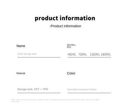 1PC Airtight Sealed Storage Jar – Kunststoff-Körner, Pasta & Würzbehälter ® Feuchtigkeit-Proof-Küche Organizer Box